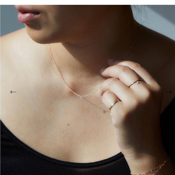 Catbird Diamond Pinprick Necklace - Gold Necklace with Sparkling Pendant - Picture 3 of 6